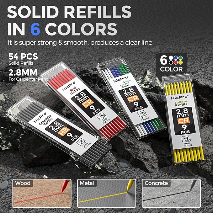 Nicpro 5 Pack CP3000 Carpenter Pencils - Image 4