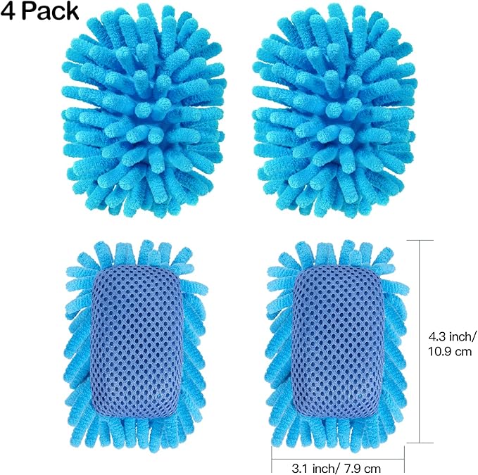 SITHON 4 Pieces Magnetic Microfiber Shag Whiteboard Eraser, Washable Microfiber - Image 2