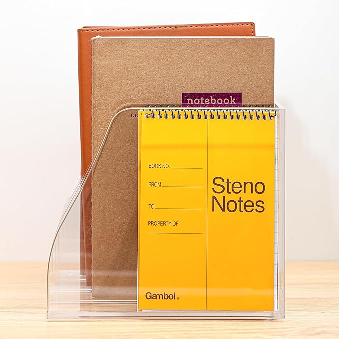 AIDIMOO Acrylic Magazine File Holder, 4 Vertical Compartments Desk Document - Image 6