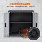 vevor foldable wall cabinet, metal garage locker mounted on a desk or shelf