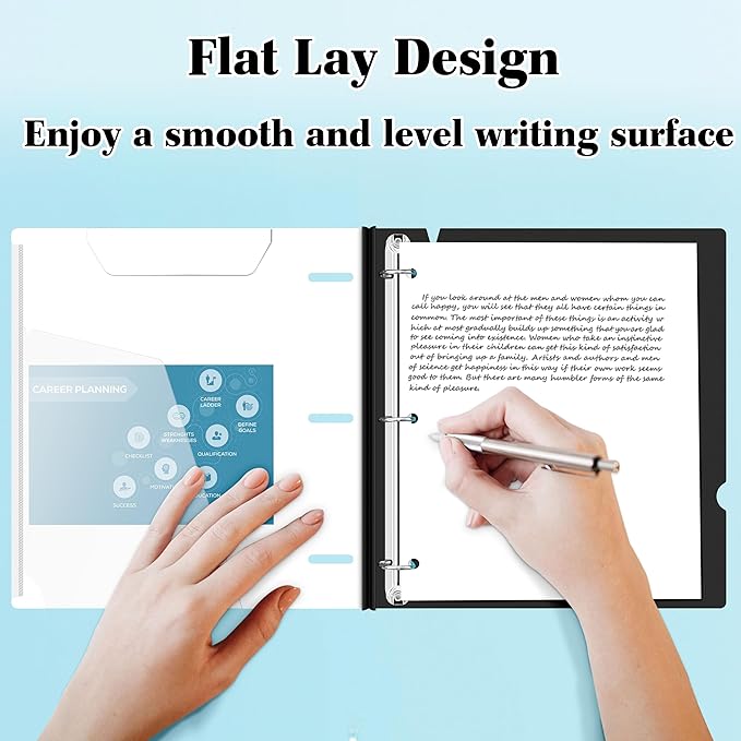 INFUN 1 Inch Telescoping 3 Ring Binder -12 PCS-White, Flexible Binders - Image 4