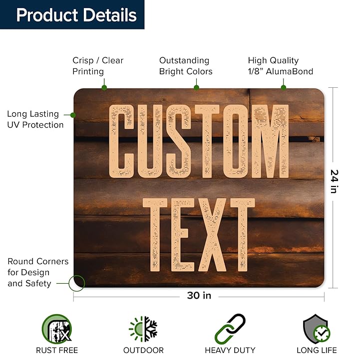 Custom Sign, Custom Street Sign, 11 Font Colors, 13 Font Styles, 4 Hole Options - Image 6