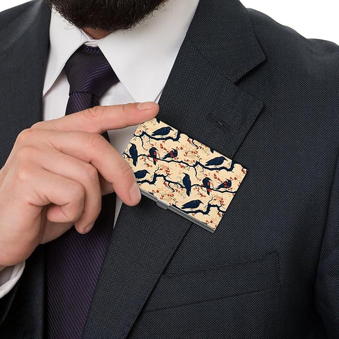 haigof Crow Business Card Holder Business Card Case Metal Business Card - Image 7