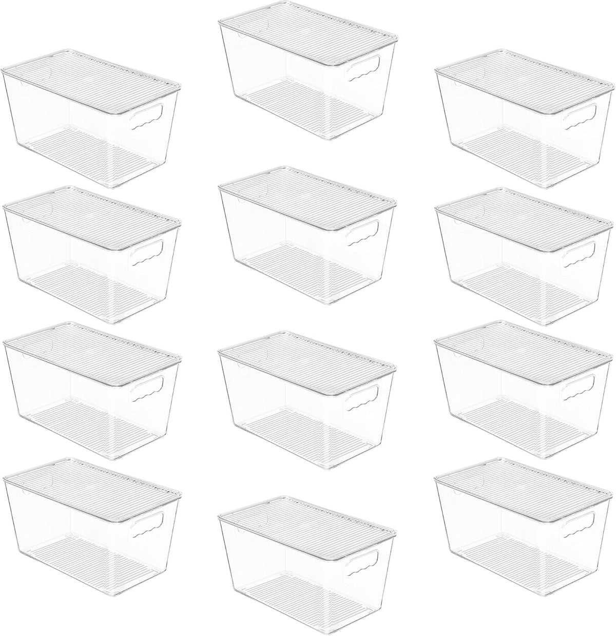 Vtopmart 12 Pack Clear Stackable Storage Bins