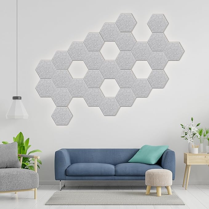 Hexagonal Acoustic Panels-12 Pack High-Density Sound Absorbing Panels - Image 5