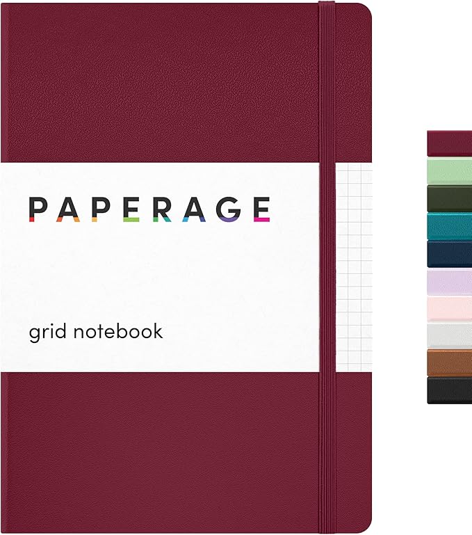 PAPERAGE Graph Paper Journal Notebook, 160 Pages, Medium 5.6 in x 8 in by PAPERAGE