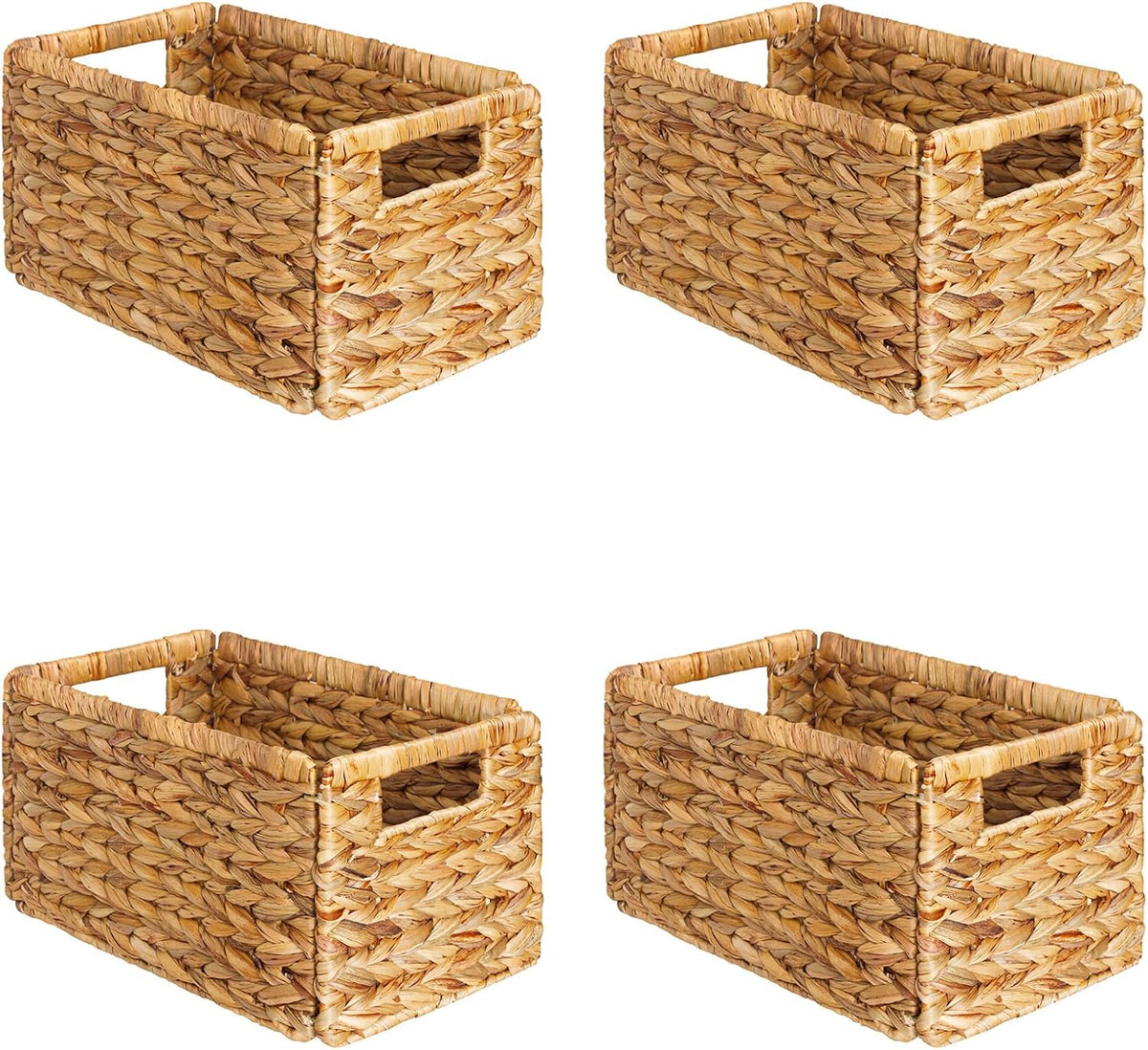 SpaceAid 4 Pack Wicker Basket, Storage Baskets for Organizing, Woven Rattan B...