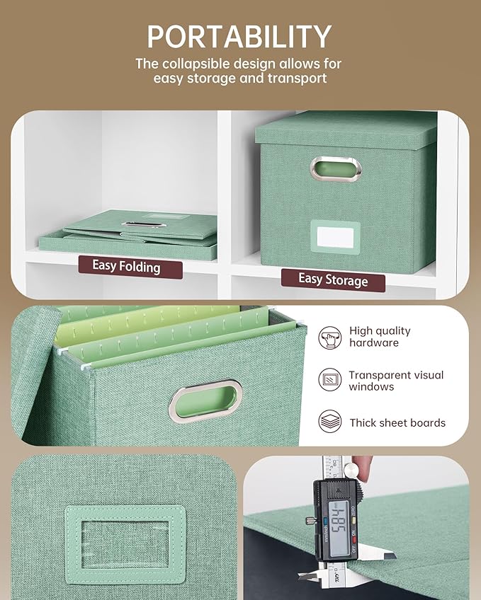 2 Pack File Storage Organizer, Filing Box, Portable File Box - Image 2
