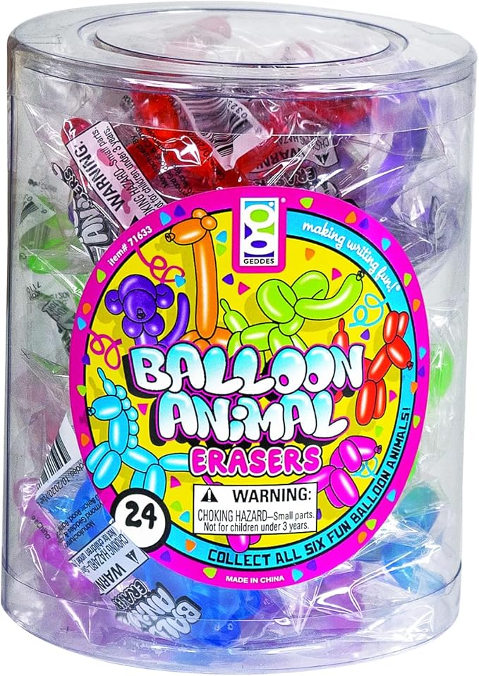 Raymond Geddes Balloon Eraser Animals Tub of 24 - Image 2