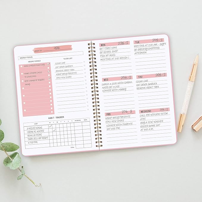 Undated Weekly Planner- Weekly Goals Notebook, A5 To Do List Planner, Habit - Image 5
