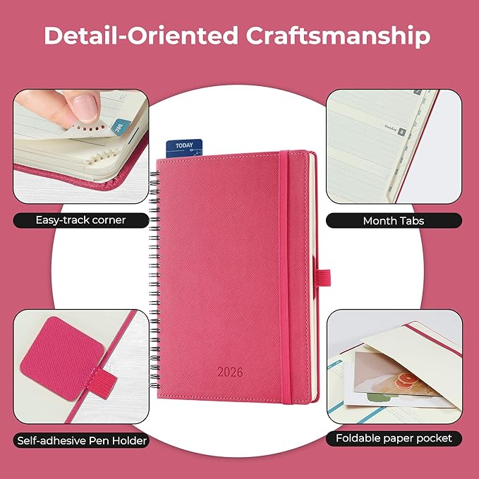 IN-LUXPRO Planner 2026 Daily Weekly and Monthly, 12 Months Spiral Bound - Image 6
