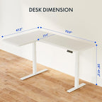 FLEXISPOT Corner Desk Dual Motor L Shaped Computer Electric Standing Sit Stand - Image 3