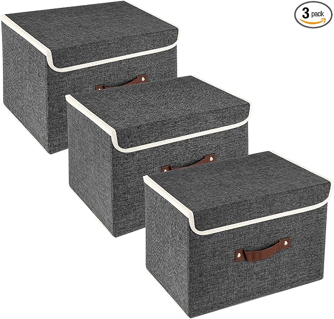 TYEERS Collapsible Storage Boxes, Washable Fabric Storage Bins by StorageOrganization