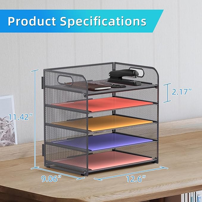 Supeasy 5 Trays Paper Organizer Letter Tray - Image 6