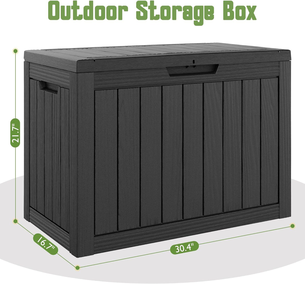Outdoor Storage Waterproof Deck Box for Patio (50 Gallon, Black)