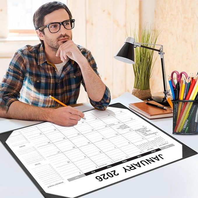 Desk Calendar 2026-2027 with Desk Mat – 22" x 17" Large Desk Pad Calendar Runs - Image 2