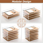 2 Pack- Stackable Paper Letter Tray, A4 File Tray Desk Organizer, Acrylic Desk - Image 3