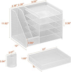 Marbrasse Desk Organiser with File Holder, 5-Tier Paper Letter Tray Organiser - Image 6
