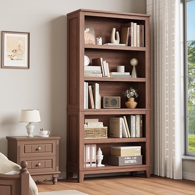 IDEALHOUSE 71" Farmhouse Bookshelf w/Adjustable Shelves & 31.5 in Whidth - Image 7