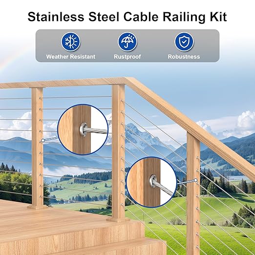 BLIKA 20Pack Cable Railing Adhesive Sleeves - Image 6