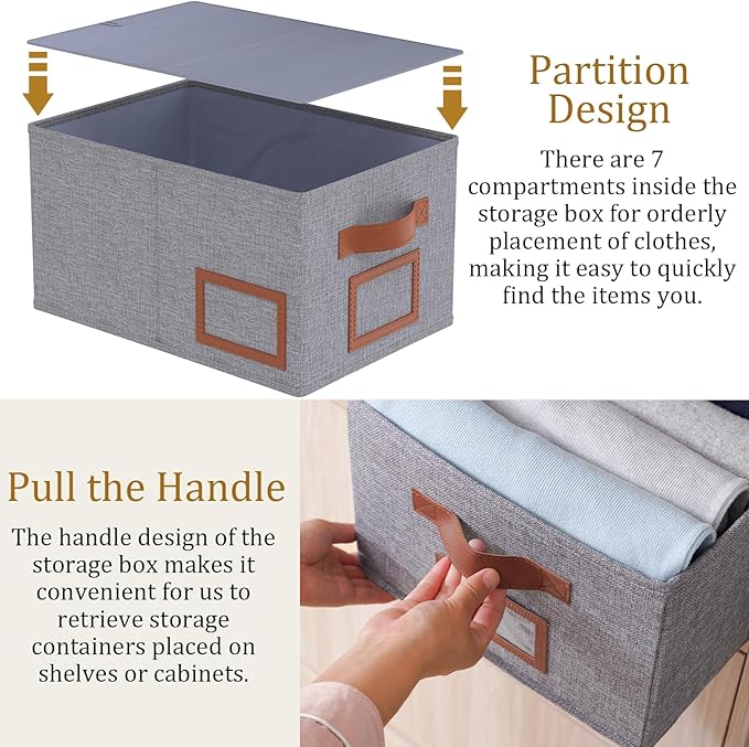 OUTBROS Foldable Storage Box for Shelves, 15 x 10.2 x 7.9 inch Fabric Baskets - Image 5