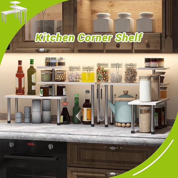BMOSU Kitchen Corner Shelf Countertop Organizer - Image 2
