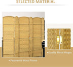 HOMCOM 6 Panel Room Divider, Hand-Woven Freestanding Wall Partition - Image 5