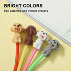 24Pcs Pencil Top Erasers for Kids, Dog Pencil Erasers Toppers Bulk, Cute Cap - Image 5