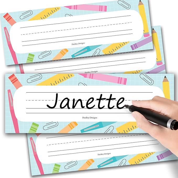 Desk Name Tags for Classroom -25 Student Name Plates for Classroom Kindergarten by HadleyDesigns