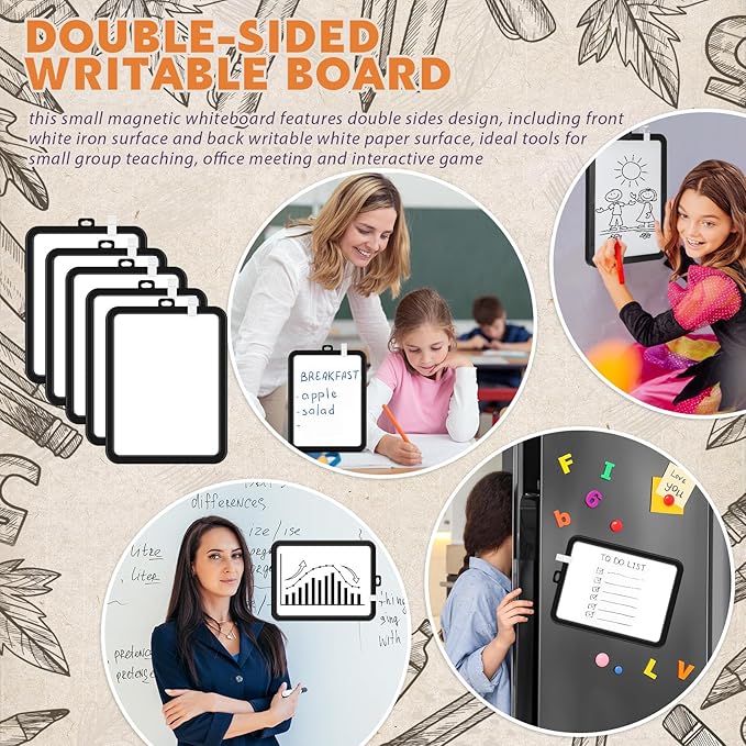 Outus 10 Pcs Dry Erase Mini White Boards Bulk 8.5 x 11'' Small Magnetic - Image 4