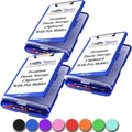 Think2Master [3 Pack] Blue Plastic Storage Clipboard with Pencil Holder. | 25% Heavier & 25% Sturdier| Heavy Duty. Nursing, Teacher & Classroom Must Have.