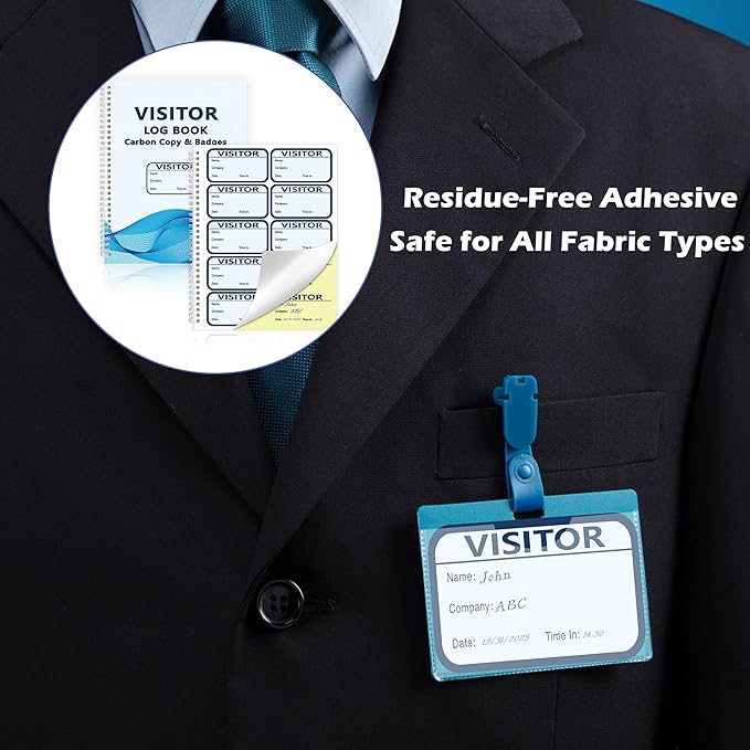 3 Pack Visitor Badges with Carbon Copy Visitor Stickers Letter Size Visitor Log - Image 7