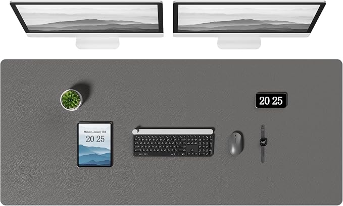 Aothia Leather Desk Pad Protector, Office Desk Mat, Large Mouse Pad, Laptop by AothiaSimpleNaturalUnique