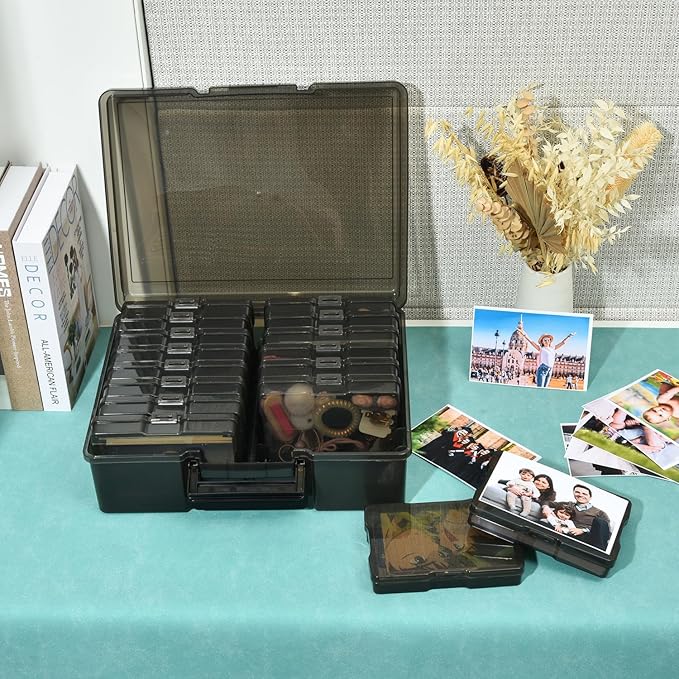 ALINK Photo Storage Box with Handle, Office Supplies - Image 6