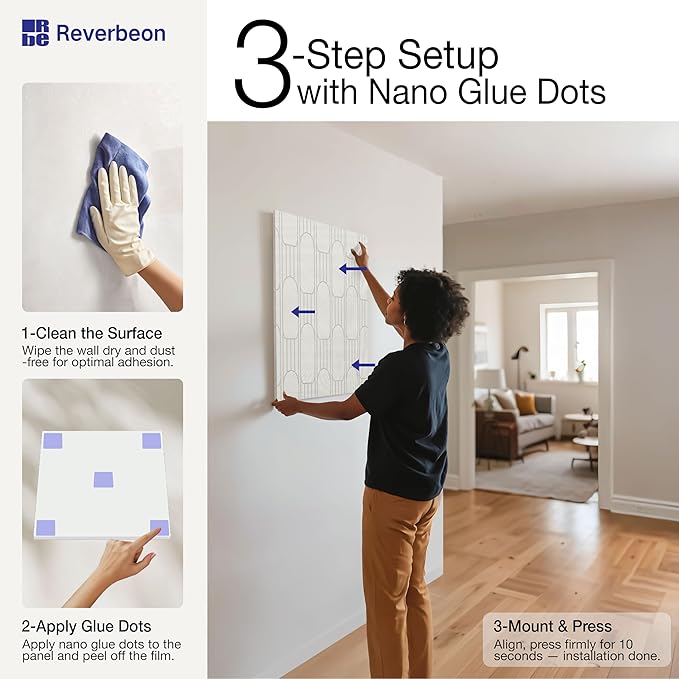 Reverbeon 6 PCS Acoustic Panels, 23.6x23.6 Inch Sound Absorbing Panels - Image 3