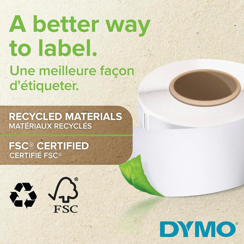 DYMO Authentic LW 1-Up File Folder Labels DYMO Labels for LabelWriter Label Printers White 9/16" x 3-7/16" 2 Rolls of 130 (260 Total) (Pack of 10)