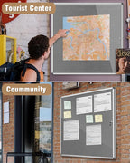 Mifuro 38"x38" Enclosed Bulletin Board, Lockable Weather-Resistant Aluminum - Image 8