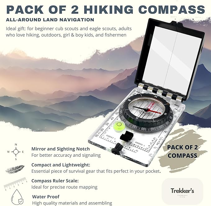 Trekker's Compass Crew Professional Military Lensatic Compass - Image 3