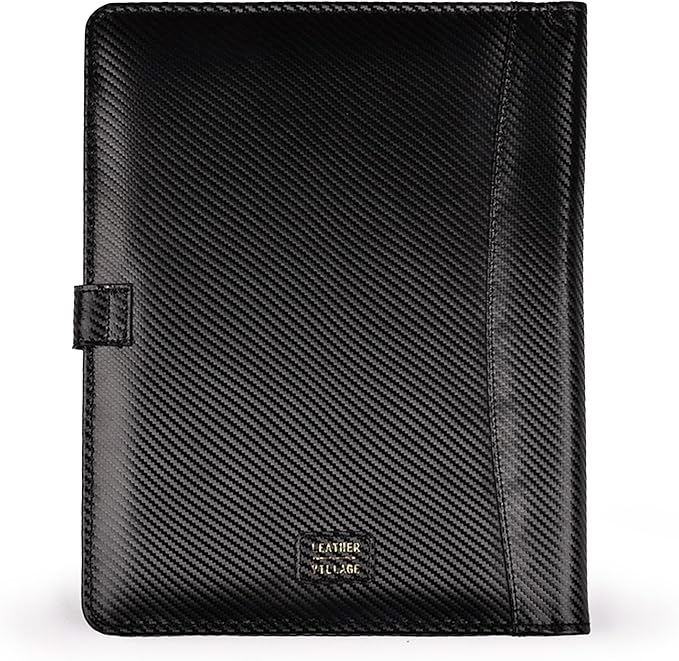 LEATHER VILLAGE Portfolio Professional Organizer – Carbon Fiber Genuine Leather - Image 5