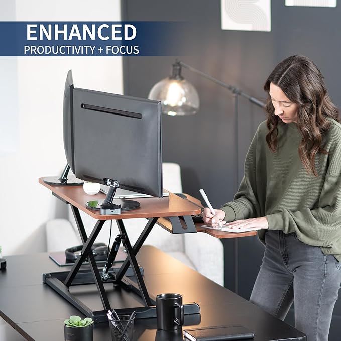 VIVO 36 inch Desk Converter, K Series, Height Adjustable Sit to Stand Riser - Image 4