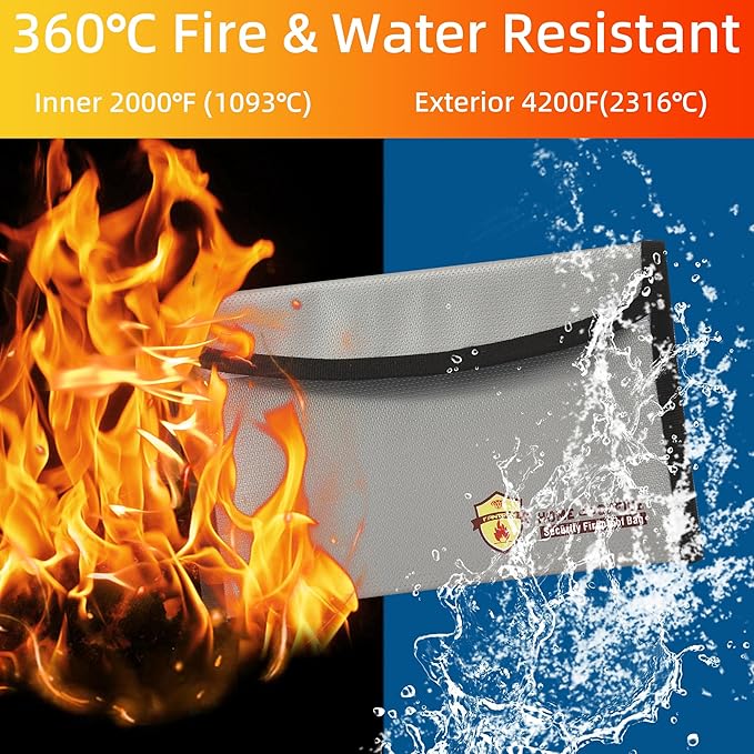 2 Pack Small Fireproof Bag, Non-itchy Fireproof Wallet Bag - Image 4