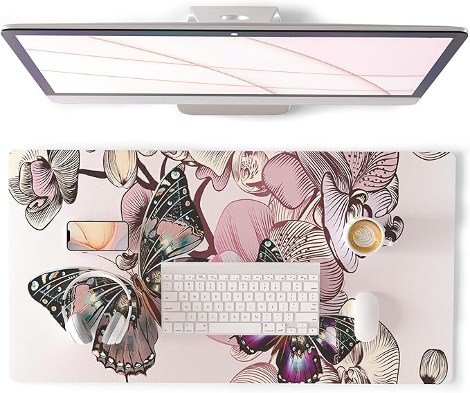 QIYI Large Mouse Pad, PU Leather Desk Blotter Protector, Waterproof Computer by QIYI
