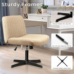 PUKAMI Criss Cross Chair, Armless Cross Legged Office Desk Chair No Wheels - Image 4
