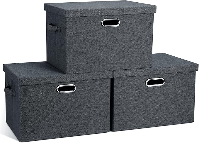 Graciadeco Large 17" 36 Quart Collapsible Stackable Storage Bins by GraciadecoStorage