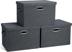 Graciadeco Large 17" 36 Quart Collapsible Stackable Storage Bins by GraciadecoStorage