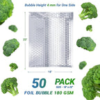 Amiff Silver Thermal Bubble Mailer, 18 x 22 Inches. 50 Pack Metallic Bubble - Image 2