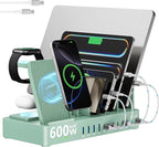 600w Charging Station for Multiple Devices, 15 in 1 Wireless Charger by SAIPKYGS
