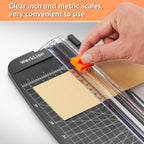 Small Paper Trimmer, Portable Paper Cutter for Label, Origami, Card, Photo, Coupon, Scrapbook, Cardstock, Laminated Paper, and Craft Project