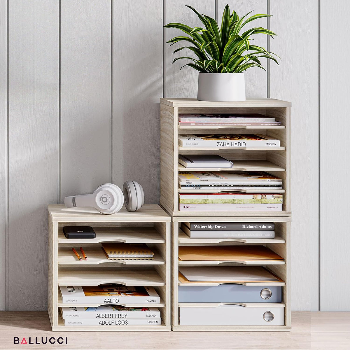 Ballucci 5-Tier File Organizer for Desk, Mail Sorter, Office Desk Organizatio...