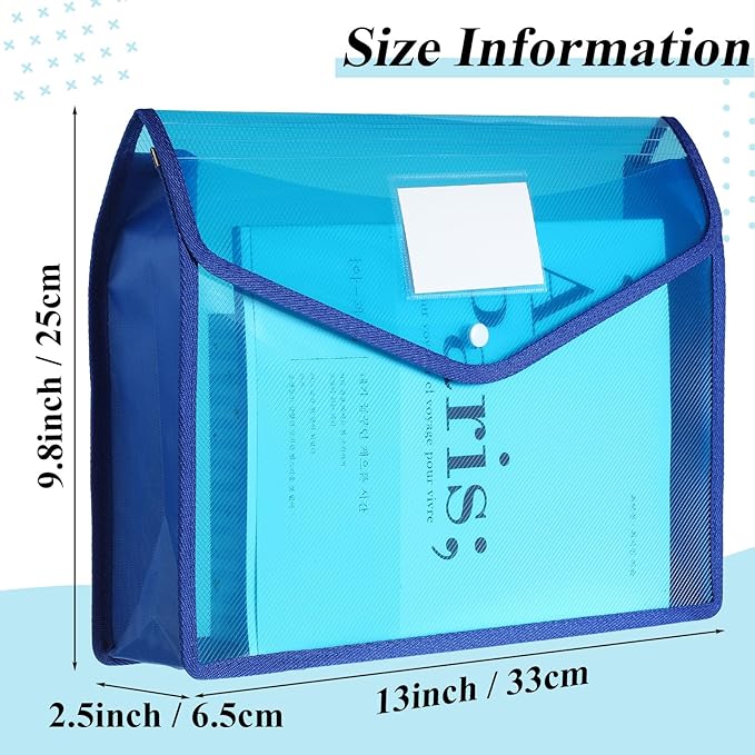 10 Pieces Plastic File Folders Envelope Expanding File Wallet Organizer - Image 2